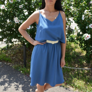 Rochie rafinata de vara, nuanta de bleumarin - Img 4