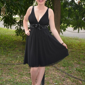 Rochie rafinata neagra, ideala pentru ocazii speciale, model simplu - Img 2