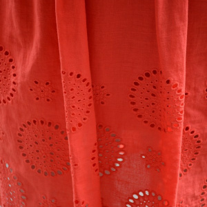 Rochie tinereasca din bumbac, culoare corai, model scurt, lejer - Img 5