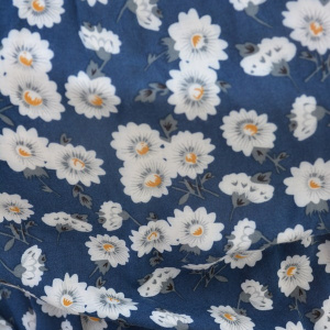 Rochie vaporoasa de vara, model lung, culoare bleumarin cu alb - Img 6