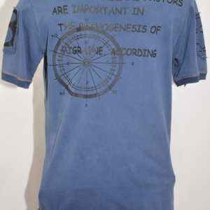 Tricou barbatesc bleumarin, model casual, cu design simplist - Img 3
