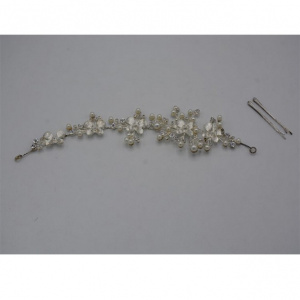 Agrafa moderna de culoare argntie, tip coronita cu aspect floral - Img 4