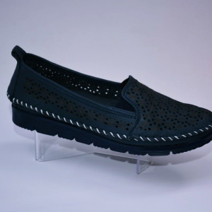 Balerin casual cu perforatii,nuanta de bleumarin - Img 3