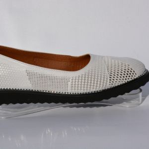Balerin confortabil in nuanta de alb, cu talpa joasa, flexibila - Img 2