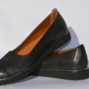 Balerin confortabil in nuanta de negru sidef, cu talpa joasa, flexibila - Img 6