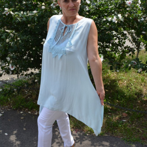 Bluza casual,de vara fara maneca ,nuanta de albastru deschis - Img 4