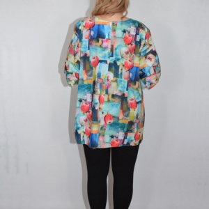 Bluza dama, casual, model vintage, multicolor - Img 5