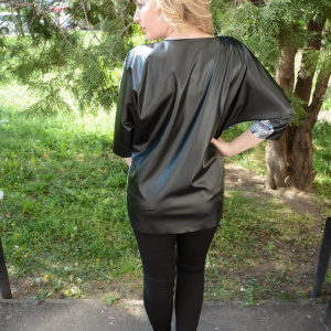 Bluze cu maneca scurta, casual, culoare negre-albastre - Img 5
