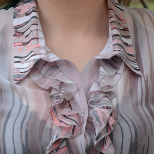 Bluze cu maneca scurta, din voal usor transparent, plamanii - Img 3