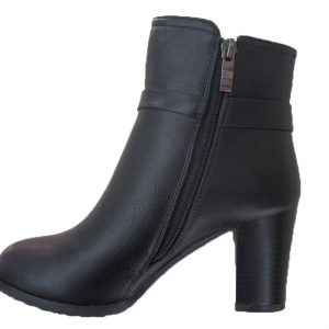 Botina pentru femei, de culoare neagra, cu toc de inaltime 7,5 cm - Img 3