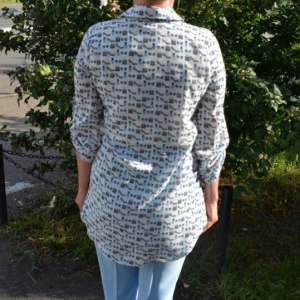 Costum tineresc, bluza asimetrica, nuanta albastru deschis - Img 5