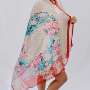 Esarfa casual cu forma clasica si design multicolor - Img 4