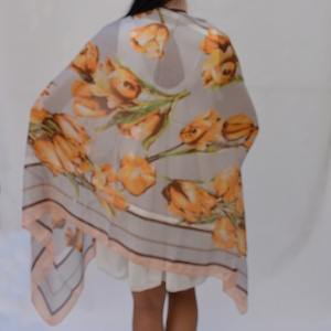 Esarfa chic, model elegant cu imprimeu floral multicolor - Img 7