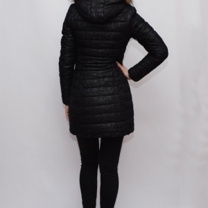 Jacheta neagra, din fas, cu design de dantela aplicata deasupra - Img 6
