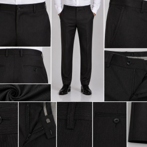 Pantalon barbati clasic, de nuanta gri inchis, cu aspect lucios - Img 3
