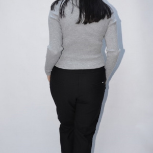 Pantalon casual Jeniffer cu model pe picior ,negru - Img 5