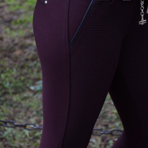 Pantalon casual, nuanta de visiniu, buzunare apretate - Img 4