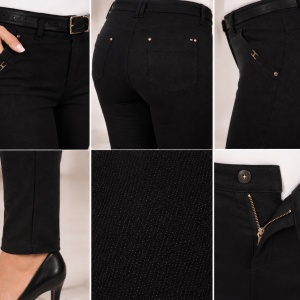 Pantalon comod, de culoare neagra, cu croi cambrat pe picior - Img 3