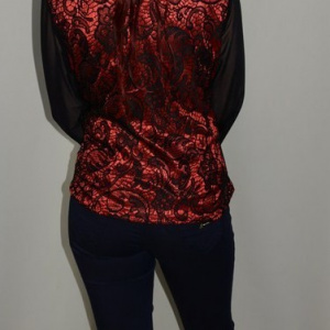 Pantalon deosebit, nuanta de bleumarin, detalii argintii - Img 3
