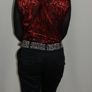 Pantalon fin la atingere, nuanta de negru, buzunare - Img 4