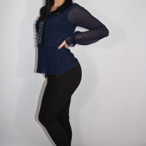 Pantalon Genna tip colant,mulat,negru - Img 2