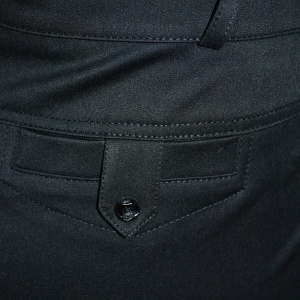 Pantalon in nuanta de negru, design de strasuri laterale - Img 3