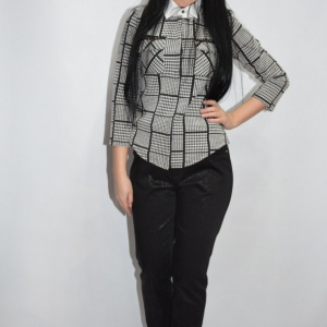 Pantalon rafinat cu insertii ,nuanta neagra - Img 6