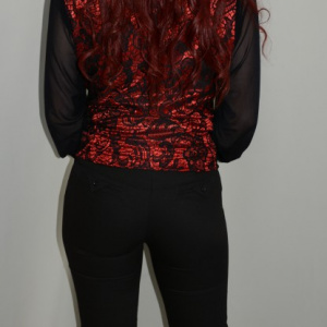 Pantalon rafinat, tip creion, nuanta de negru si cu nasturi - Img 6