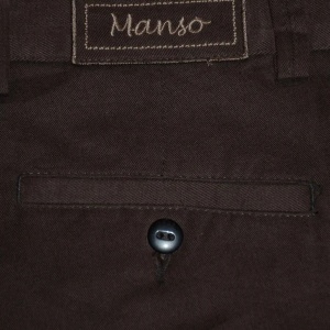 Pantalon simplu, clasic, de culoare maro, din material de bumbac - Img 5