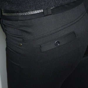 Pantalon trendy, nuanta de negru, inchidere cu fermoar - Img 4
