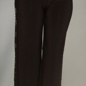 Pantaloni lungi, maro, din material elastic, masuri mici - Img 7