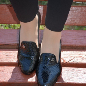 Pantof casual, de culoare neagra, cu talpa tip pana mica - Img 2