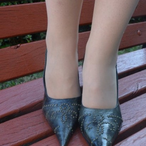 Pantof chic, nuanta de negru, varf ascutit si toc inalt - Img 5