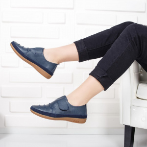 Pantof confortabil de culoare bleumarin, cu talpa usoara, flexibila - Img 7
