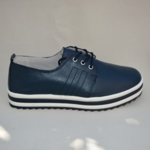 Pantof modern, tineresc, de culoare bleumarin cu talpa alba - Img 2