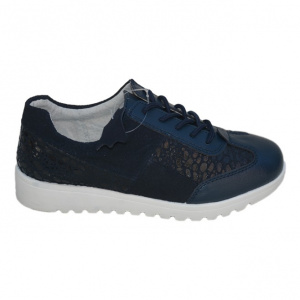 Pantof sport din piele naturala intoarsa cu design de buline fine - Img 1