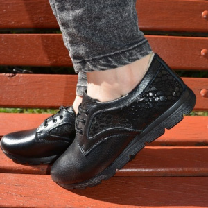 Pantof sport, negru, cu design de buline lucioase in lateral - Img 3