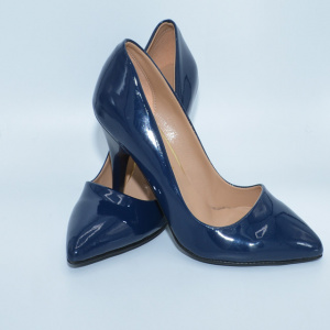 Pantof stiletto, de culoare bleumarin, cu toc cui inalt de 9 cm - Img 5