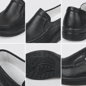 Pantofi damă negri din piele naturală cu talpă ortopedică - Img 2
