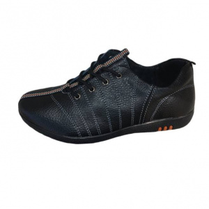 Pantofi in nuanta de negru, insertie de material colorat la mijloc