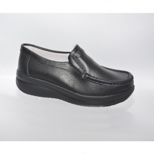 Pantofi negru cu talpa ortopedica ,din piele,model simplu - Img 5