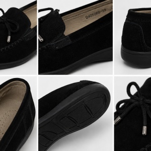 Pantofi tip mocasin cu insertie de elastic ,Negru - Img 3