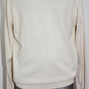 Pulover barbatesc, de culoare crem, cu design simplu si clasic - Img 2