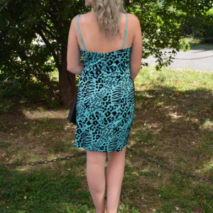 Rochia de seara, insertie animal-print, atat lunga, cat si scurta - Img 2