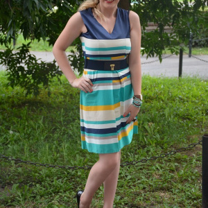 Rochie casual, feminina , multicolora in clos - Img 2