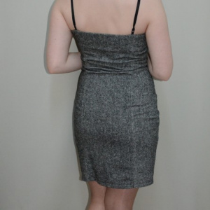 Rochie casual, gri deschis, cu bretele subtiri - Img 5