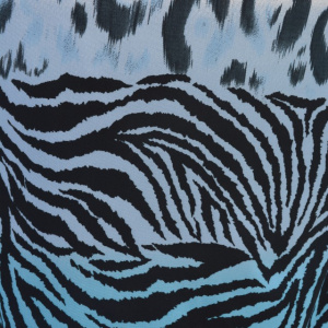 Rochie casual masura mare, model animal-print nuanta albastra - Img 2