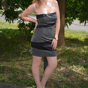 Rochie cu insertii de saten, de culoare argintie RO-309-AR - Img 3