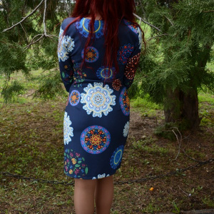 Rochie dama moderna, nuanta de multicolor, design trendy - Img 7