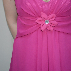 Rochie dama, nuanta de roz, floare moderna aplicata - Img 4